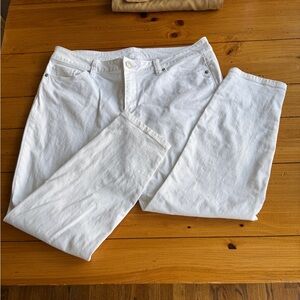Loft Women’s Jeans Pants Size 31/12 Ivory White Straight Leg